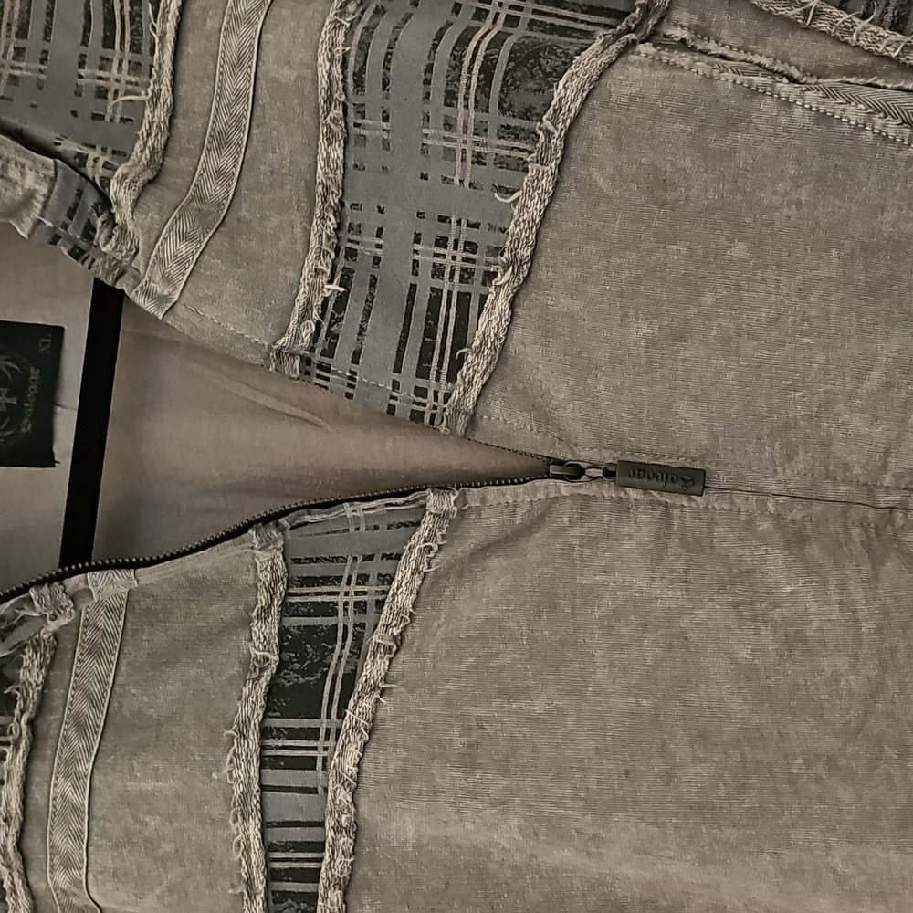 Salvage Gray Plaid Jacket With Hood - Picture 6 of 16